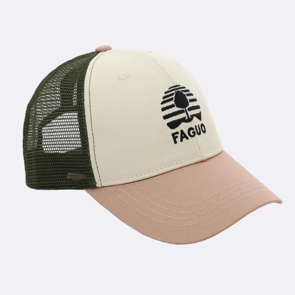 Casquette rose clair & kaki