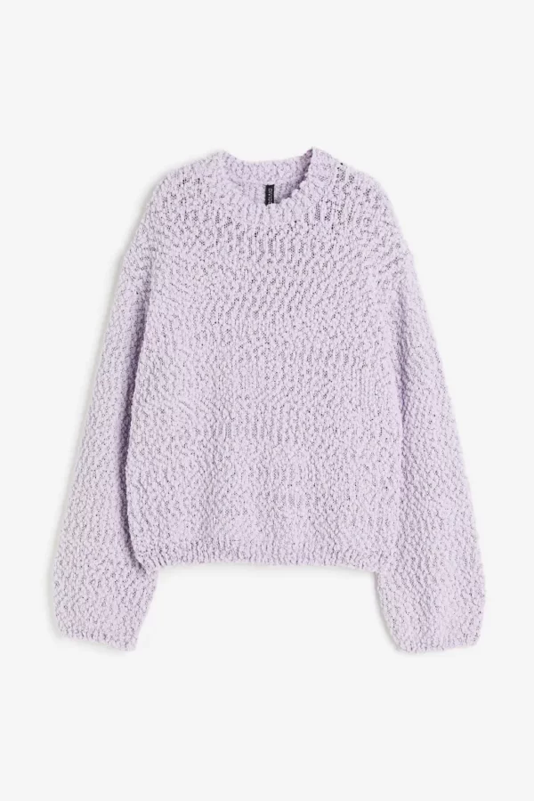 Pull en bouclette violet clair