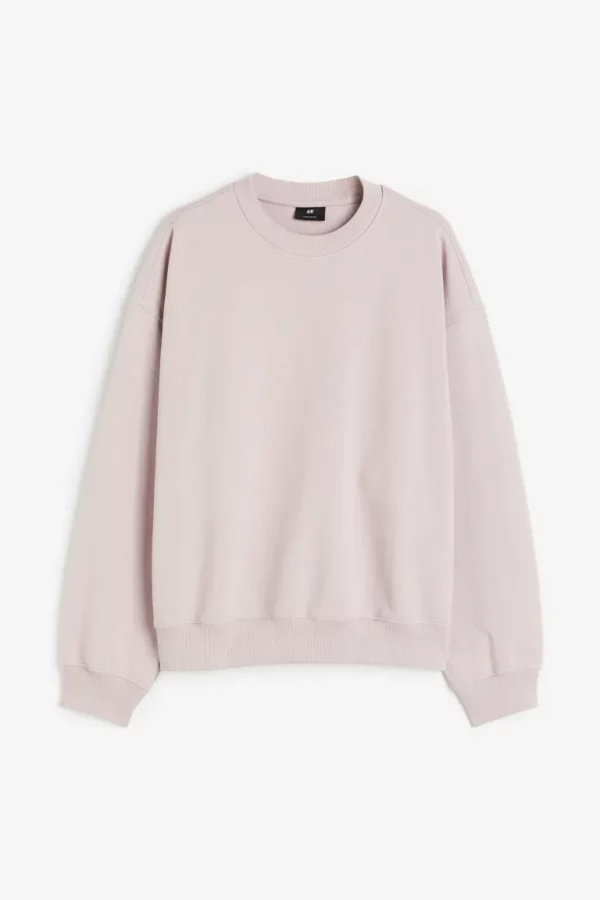 Sweat Oversized Fit en coton rose ancien